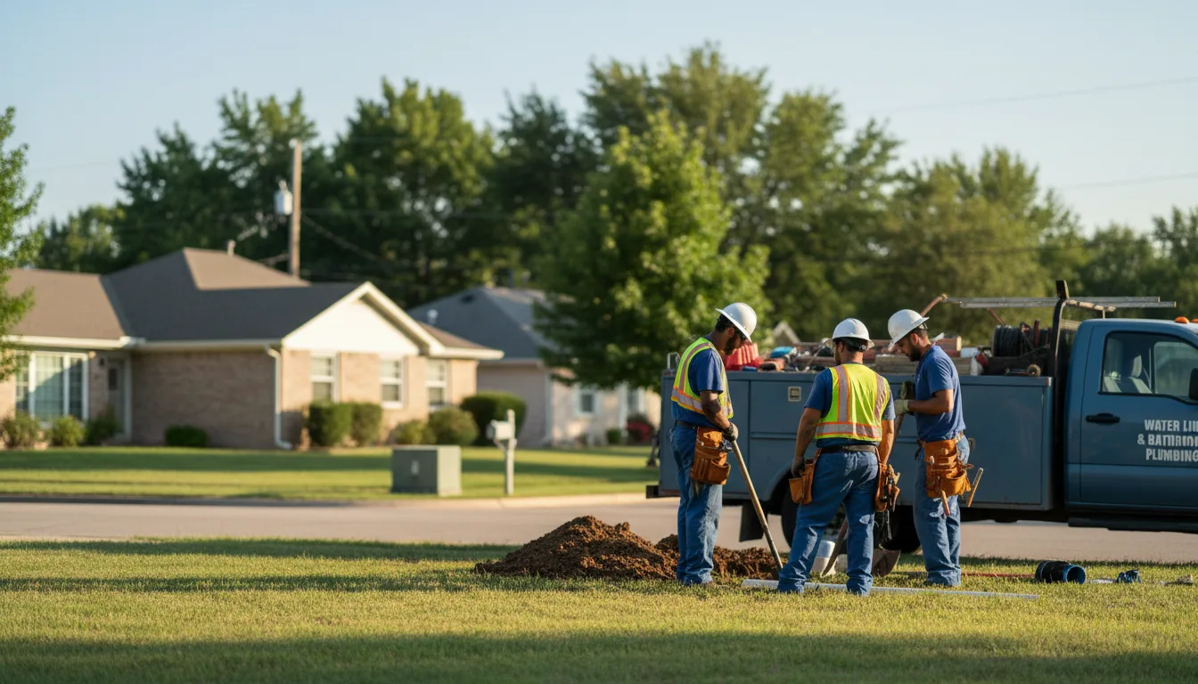 Residential water line and bathroom plumbing service in Coffeyville, KS